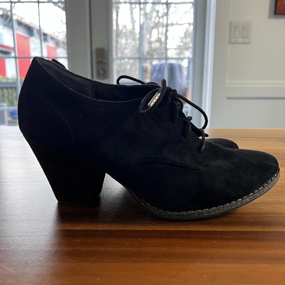 Blowfish black suede booties 9